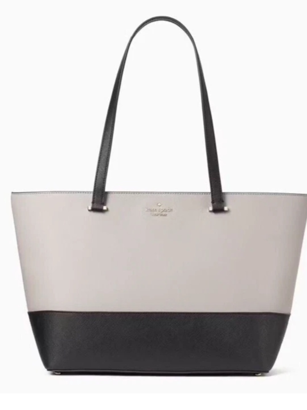 kate spade Two-Tone Cream & Black Leather Tote